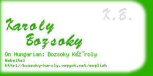 karoly bozsoky business card